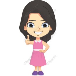 Cheerful Girl with Thumbs Up