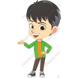 Cheerful Cartoon Boy