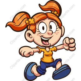 Cheerful Girl Running