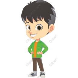 Cheerful Cartoon Boy