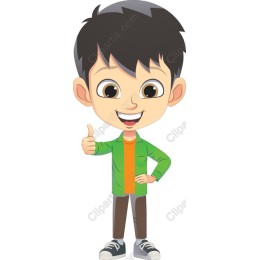 Cheerful Young Boy with Thumbs-Up