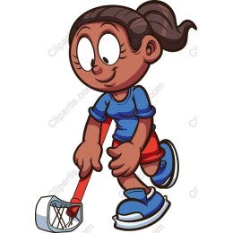 Cheerful Girl Cleaning