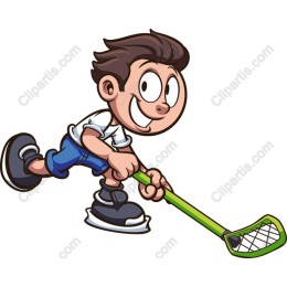Cheerful Cartoon Hockey Player