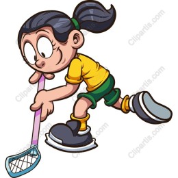 Energetic Floor Hockey Girl