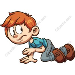 Playful Crawling Boy