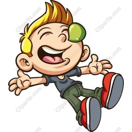 Cheerful Cartoon Boy