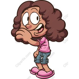 Cheerful Cartoon Girl
