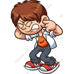 Frustrated Cartoon Boy