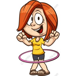 Cheerful Hula Hooping Girl