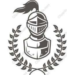 Knight Helmet and Laurel Wreath