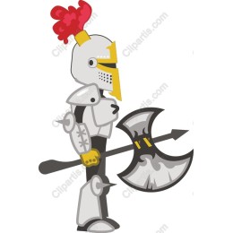 Cartoon Knight with Battle Axe