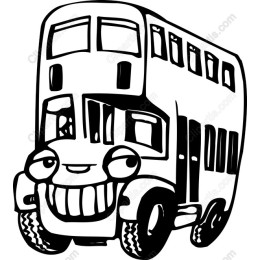 Charming Cartoon Double-Decker Bus