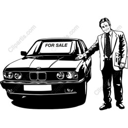 Car Salesman with For Sale Sign
