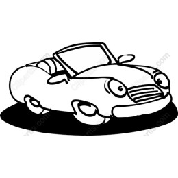 Whimsical Convertible Car Cartoon