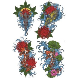 Koi Fish and Floral Bundle