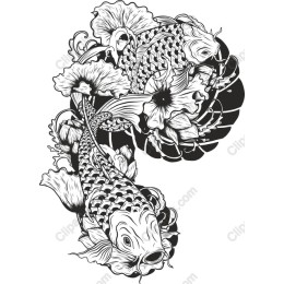 Koi Fish and Floral Harmony