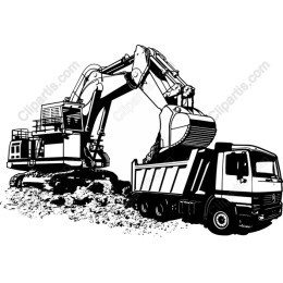 Heavy Machinery - Excavator and Dump Truck