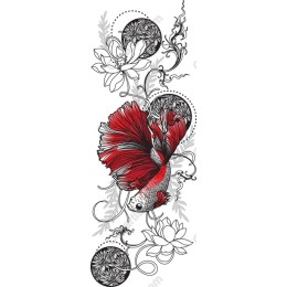 Vibrant Betta Fish with Floral Elegance Clipart