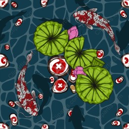Serene Koi Fish and Lily Pads