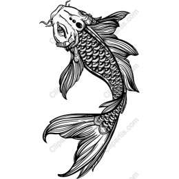 Intricately ed Koi Fish