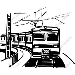 Minimalist Black and White Train