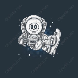 Playful Astronaut Skull