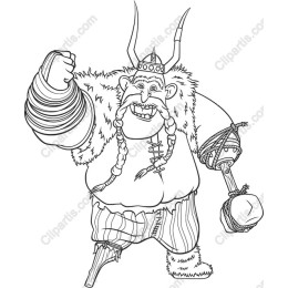 Viking Warrior Line Art