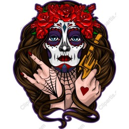 Vibrant Day of the Dead Woman