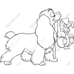 Cocker Spaniel and Puppy