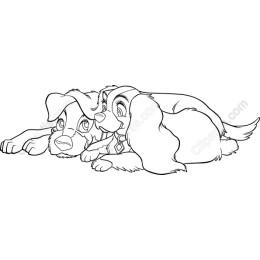 Snuggling Dog Duo