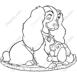 Adorable Mother Dog and Puppy
