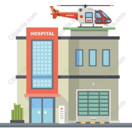 Modern Hospital with Helicopter Pad