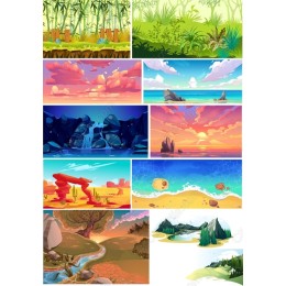 Vibrant Nature Landscape Collection - Cliparts