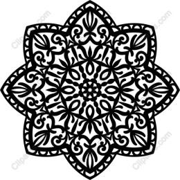 Black Floral Mandala