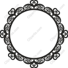 Elegant Heart-Embellished Circular Frame