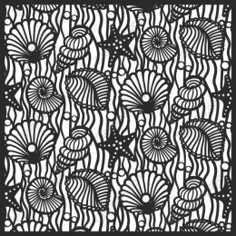 Coastal Seashells & Starfish Pattern
