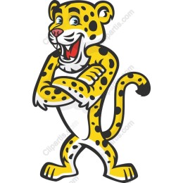 Cheerful Leopard Character