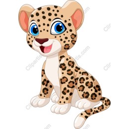Adorable Cartoon Leopard Cub