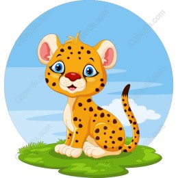 Adorable Cartoon Leopard Cub