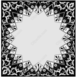Elegant Floral Border in Black and White