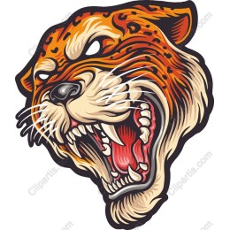 Fierce Roaring Leopard
