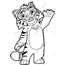 Joyful Cartoon Tiger Coloring