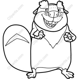 Cheerful Cartoon Beaver