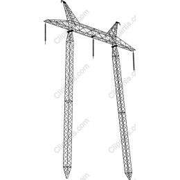Wireframe Power Transmission Tower