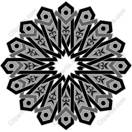 Black and Grey Geometric Mandala