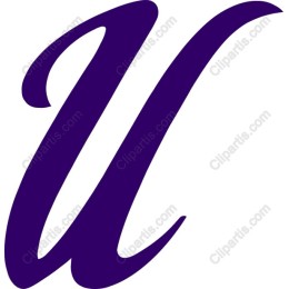 Stylish Purple Letter U