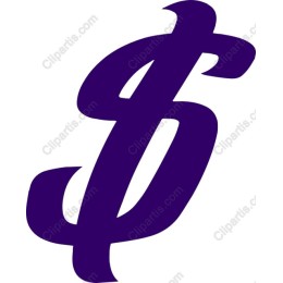 Stylish Purple Dollar Sign