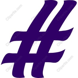 Bold Purple Hashtag