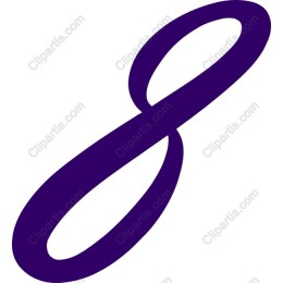 Stylish Purple Number Eight