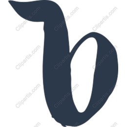 Stylish Navy Blue Letter b